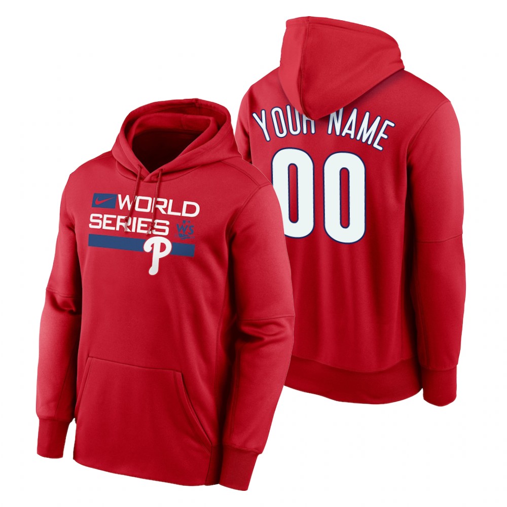 Philadelphia Phillies Custom Red 2022 World Series Dugout Hoodie Philadelphia Phillies Custom Red 2022 World Series Dugout Hoodie