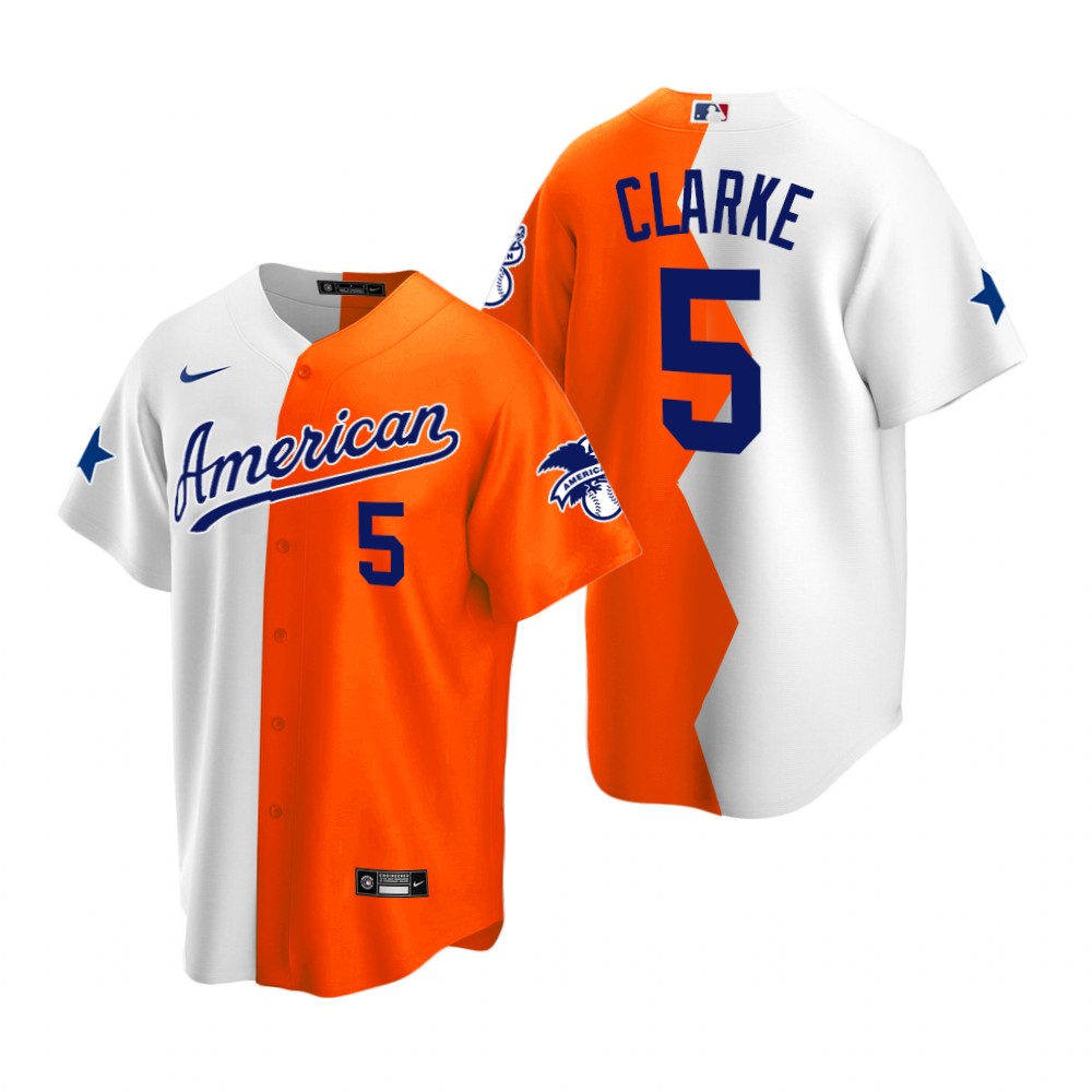 MLB Denzel Clarke Split White Orange 2022 All-Star Futures Game Jersey MLB Denzel Clarke Split White Orange 2022 All-Star Futures Game Jersey