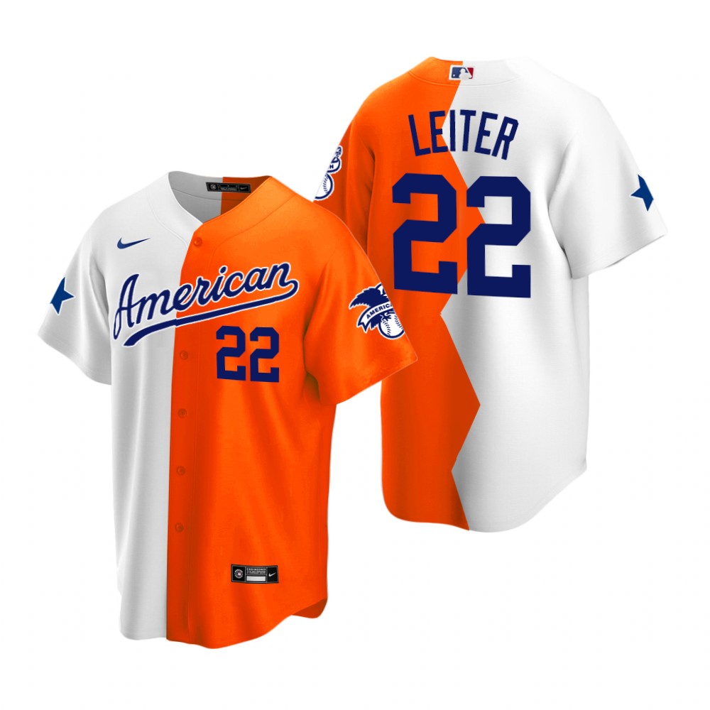 MLB Jack Leiter Split White Orange 2022 All-Star Futures Game Jersey MLB Jack Leiter Split White Orange 2022 All-Star Futures Game Jersey