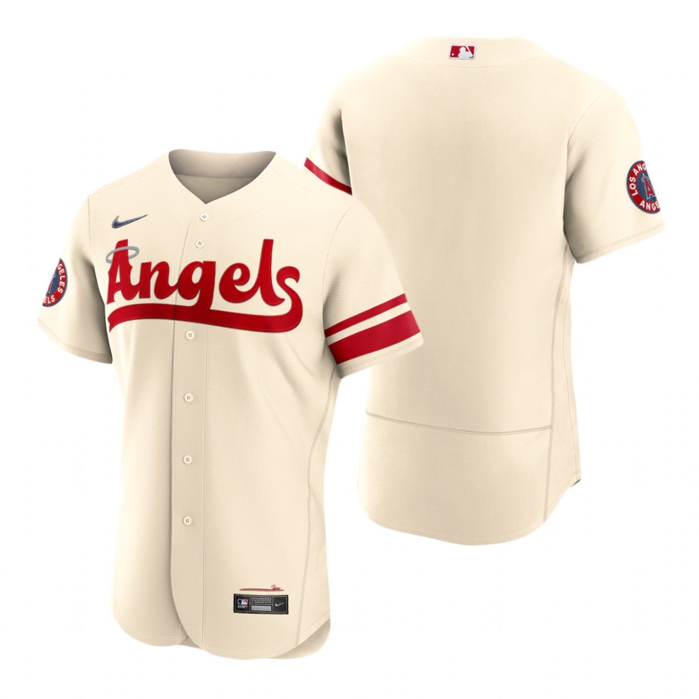 Men's Los Angeles Angels Cream 2022 City Connect Authentic Team Jersey Men's Los Angeles Angels Cream 2022 City Connect Authentic Team Jersey
