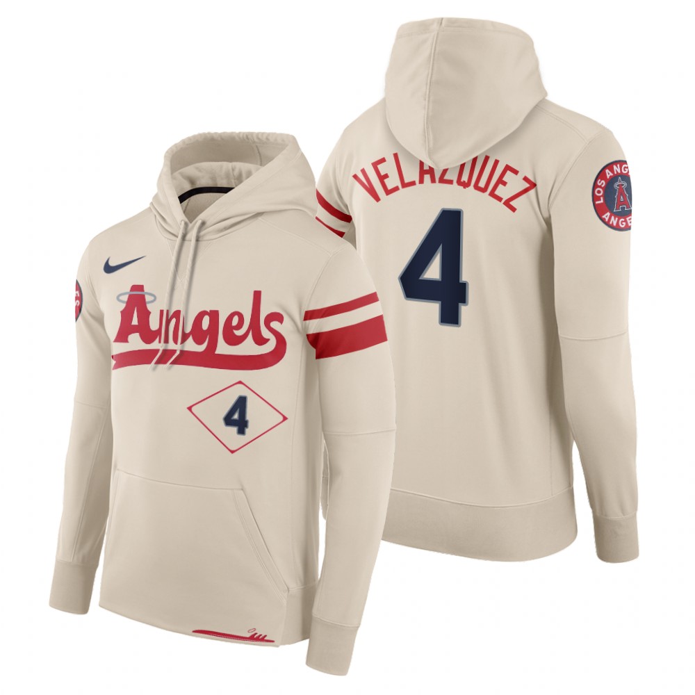 Los Angeles Angels Andrew Velazquez Cream 2022 City Connect Hoodie