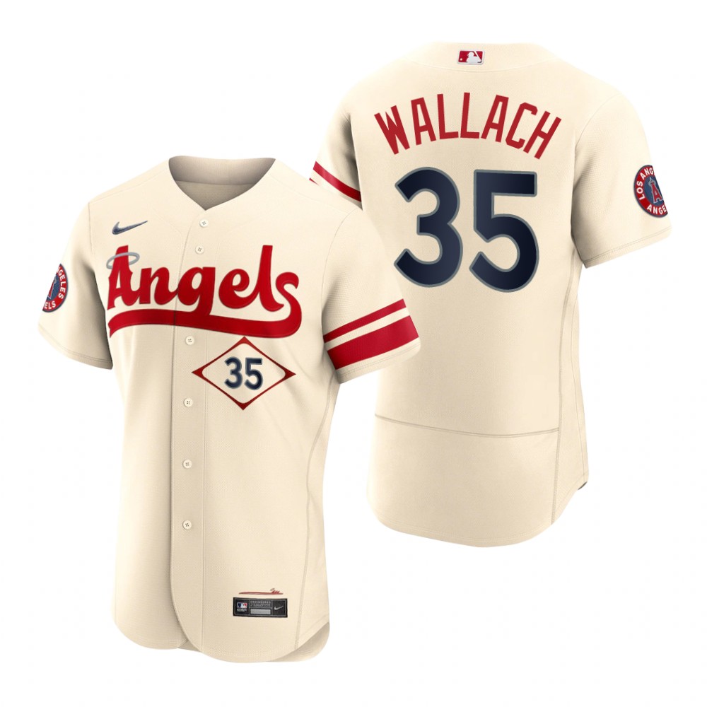 Men's Los Angeles Angels Chad Wallach Cream 2022 City Connect Authentic Jersey Men's Los Angeles Angels Chad Wallach Cream 2022 City Connect Authentic Jersey