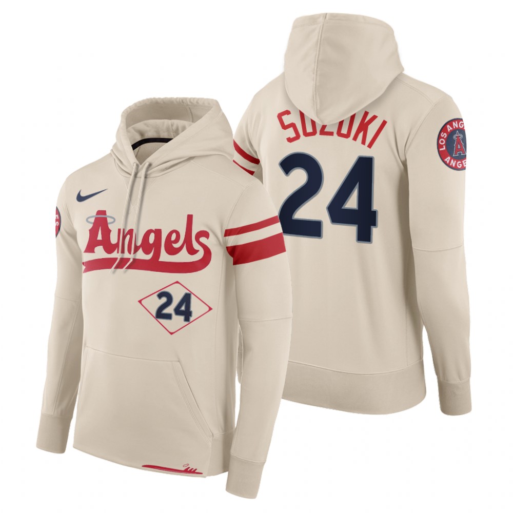 Los Angeles Angels Kurt Suzuki Cream 2022 City Connect Hoodie Los Angeles Angels Kurt Suzuki Cream 2022 City Connect Hoodie