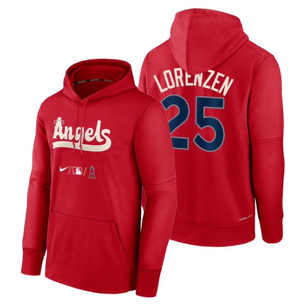 Los Angeles Angels Michael Lorenzen Red 2022 City Connect Therma Hoodie