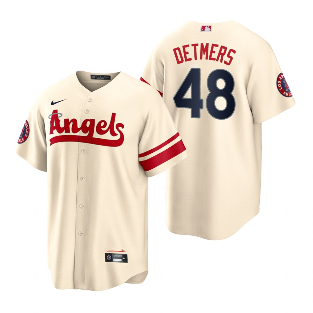 Los Angeles Angels Reid Detmers Cream 2022 City Connect Replica Jersey Los Angeles Angels Reid Detmers Cream 2022 City Connect Replica Jersey