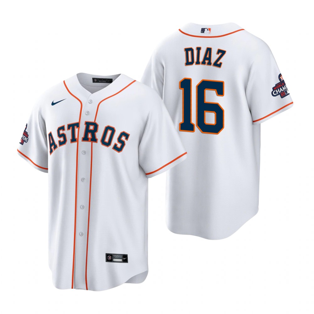 Men's Houston Astros Aledmys Diaz White 2022 World Series Champions Replica Jersey Men's Houston Astros Aledmys Diaz White 2022 World Series Champions Replica Jersey