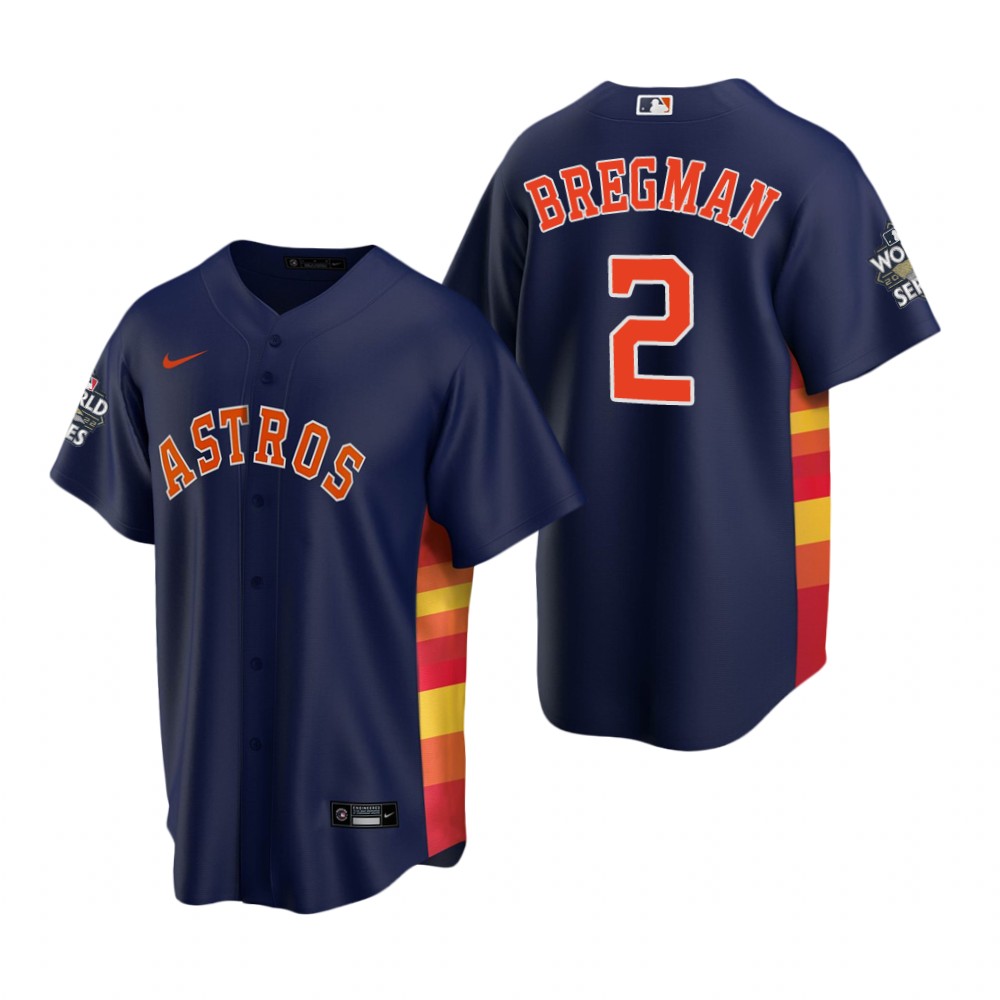 Men's Houston Astros Alex Bregman Navy 2022 World Series Replica Jersey