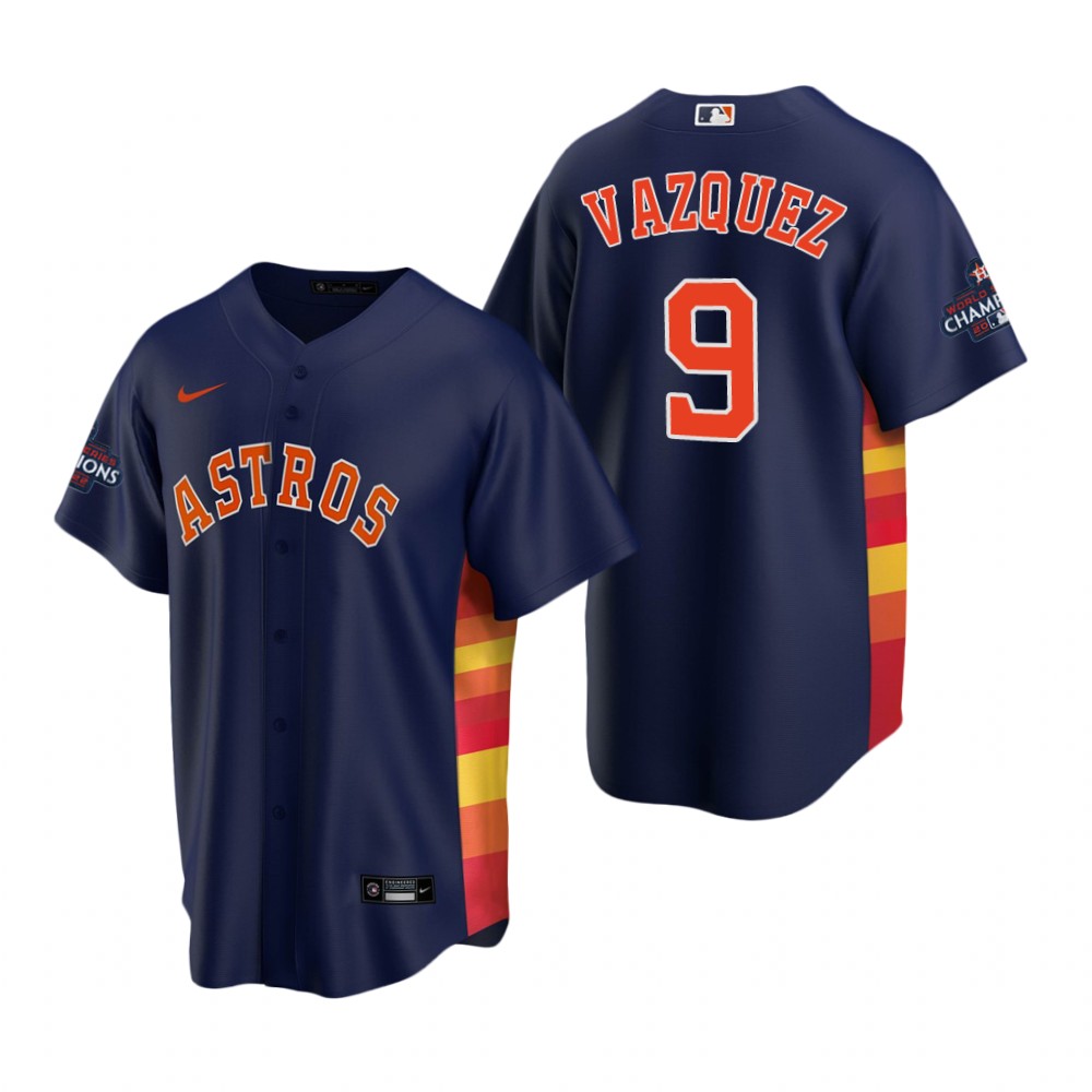Houston Astros Christian Vazquez Navy 2022 World Series Champions Replica Jersey Houston Astros Christian Vazquez Navy 2022 World Series Champions Replica Jersey