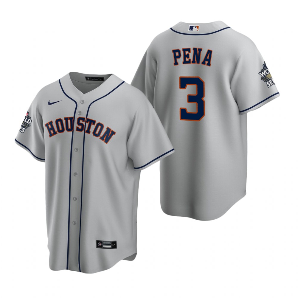 Men's Houston Astros Jeremy Pena Gray 2022 World Series Replica Jersey Men's Houston Astros Jeremy Pena Gray 2022 World Series Replica Jersey