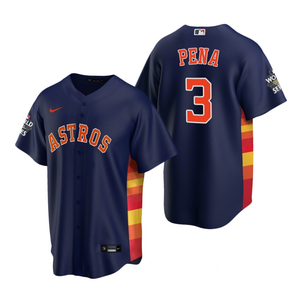Men's Houston Astros Jeremy Pena Navy 2022 World Series Replica Jersey Men's Houston Astros Jeremy Pena Navy 2022 World Series Replica Jersey