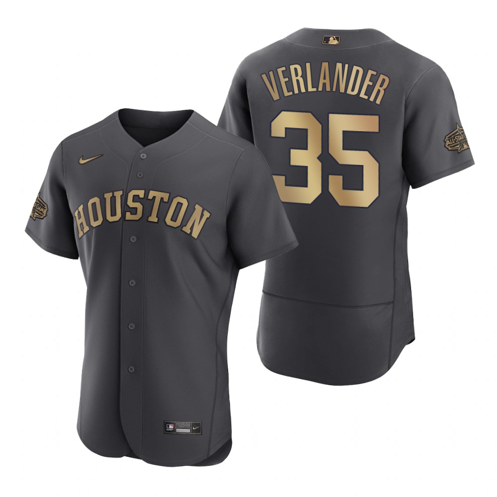 Men's Houston Astros Justin Verlander Charcoal 2022 MLB All-Star Game Authentic Jersey