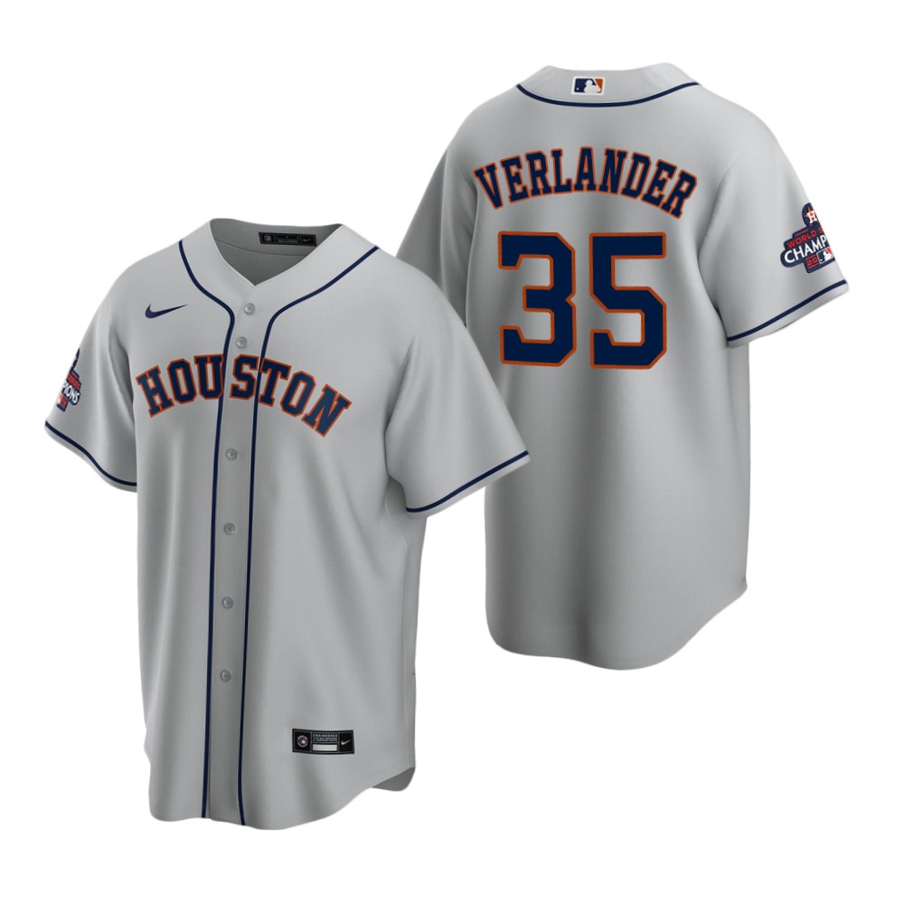 Houston Astros Justin Verlander Gray 2022 World Series Champions Replica Jersey Houston Astros Justin Verlander Gray 2022 World Series Champions Replica Jersey