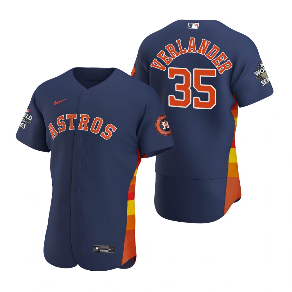 Houston Astros Justin Verlander Navy 2022 World Series Authentic Jersey