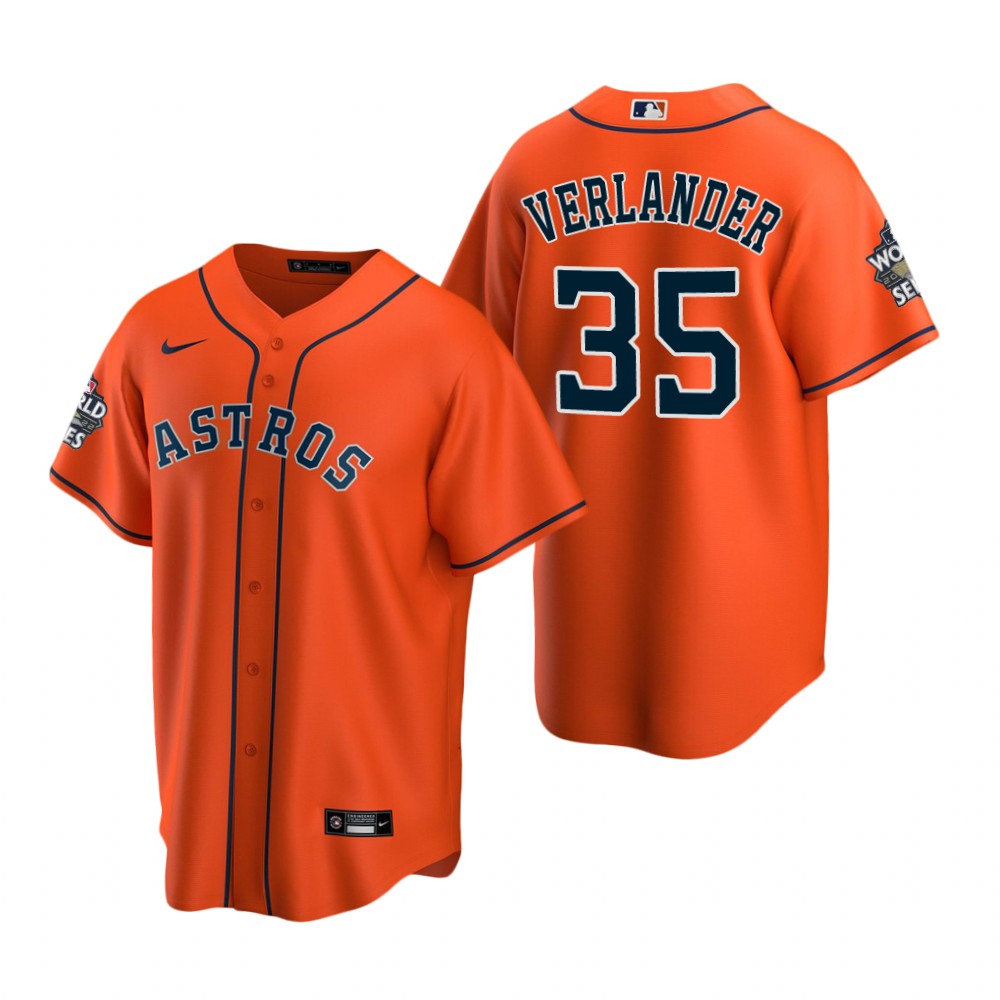 Houston Astros Justin Verlander Orange 2022 World Series Replica Jersey Houston Astros Justin Verlander Orange 2022 World Series Replica Jersey