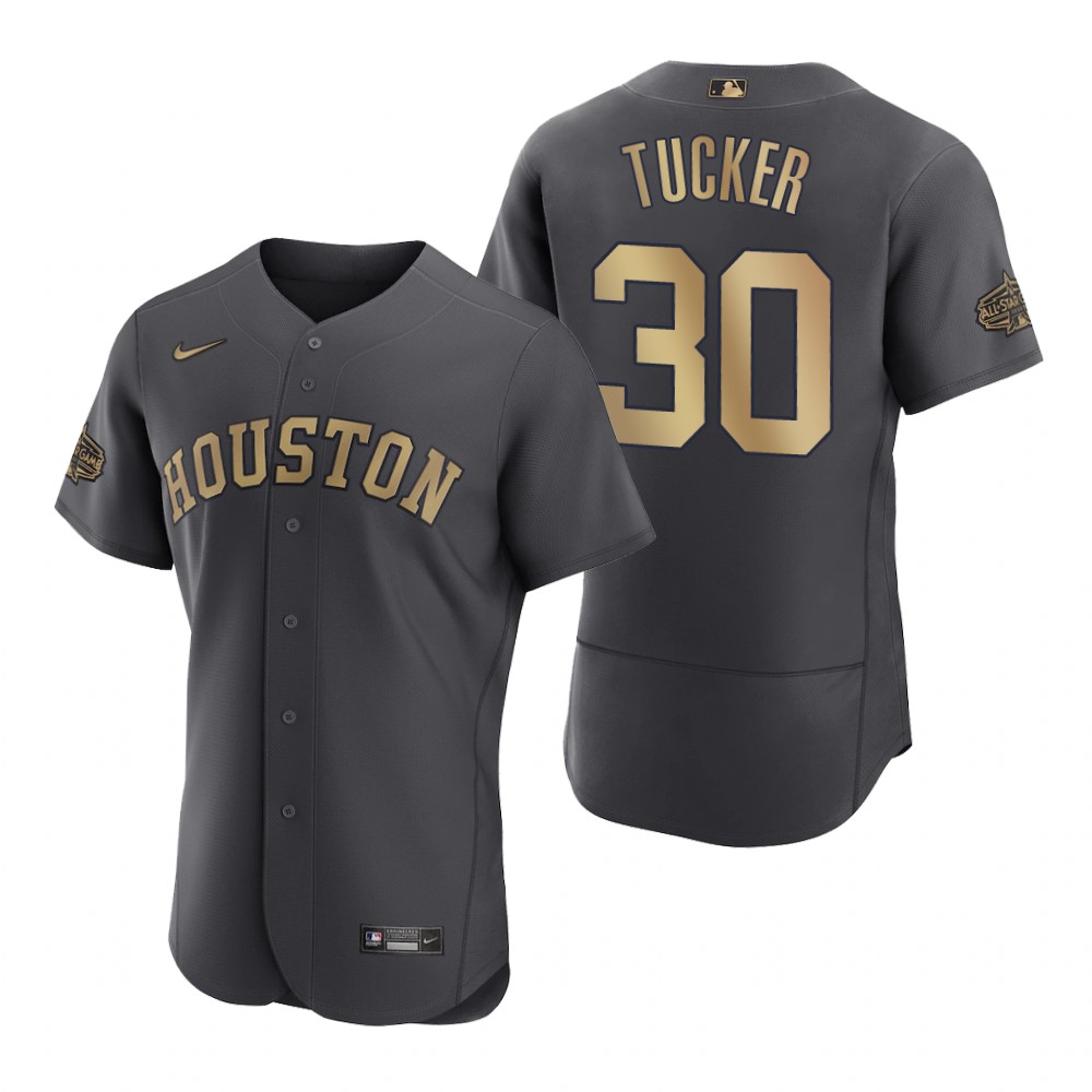Men's Houston Astros Kyle Tucker Charcoal 2022 MLB All-Star Game Authentic Jersey Men's Houston Astros Kyle Tucker Charcoal 2022 MLB All-Star Game Authentic Jersey