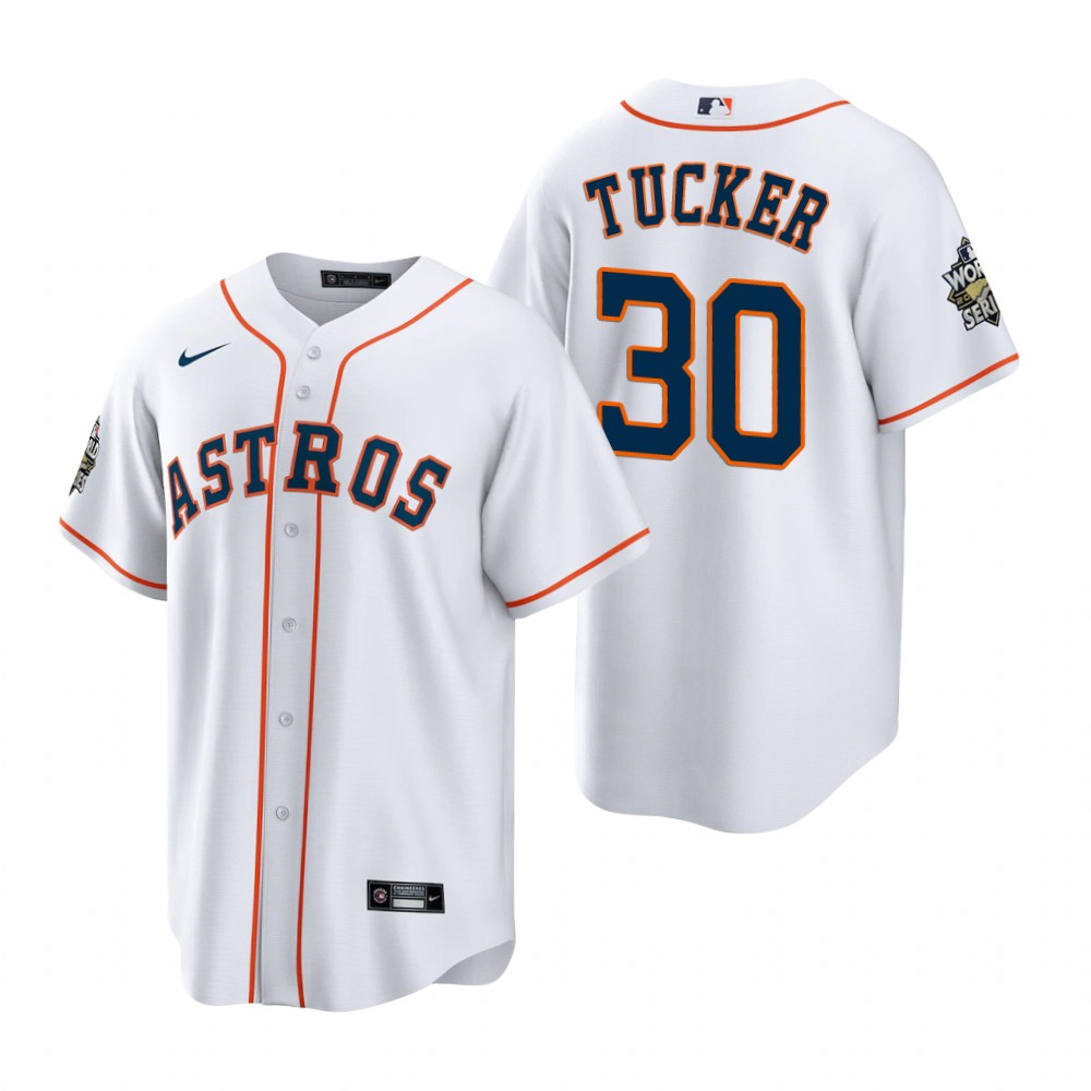 Men's Houston Astros Kyle Tucker White 2022 World Series Replica Jersey Men's Houston Astros Kyle Tucker White 2022 World Series Replica Jersey