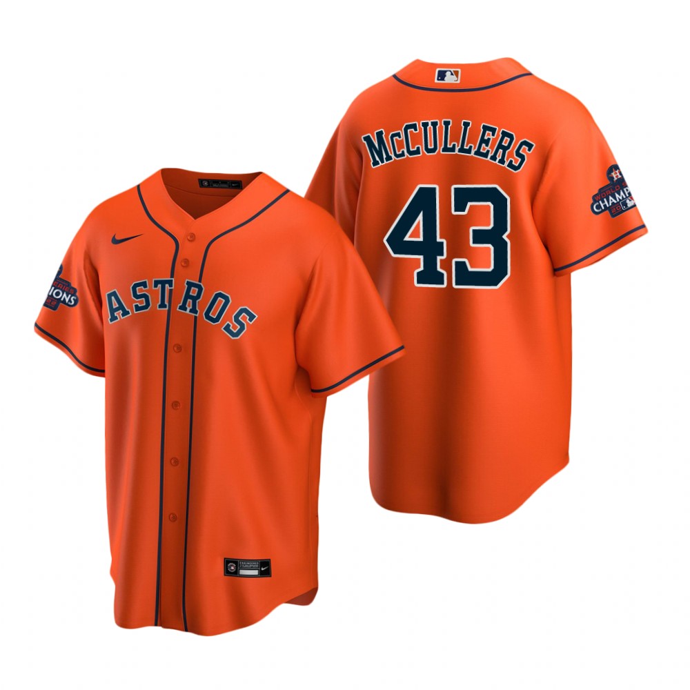 Men's Houston Astros Lance McCullers Orange 2022 World Series Champions Replica Jersey Men's Houston Astros Lance McCullers Orange 2022 World Series Champions Replica Jersey
