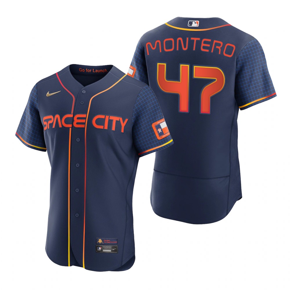 Men's Houston Astros Rafael Montero Navy 2022 City Connect Authentic Jersey Men's Houston Astros Rafael Montero Navy 2022 City Connect Authentic Jersey