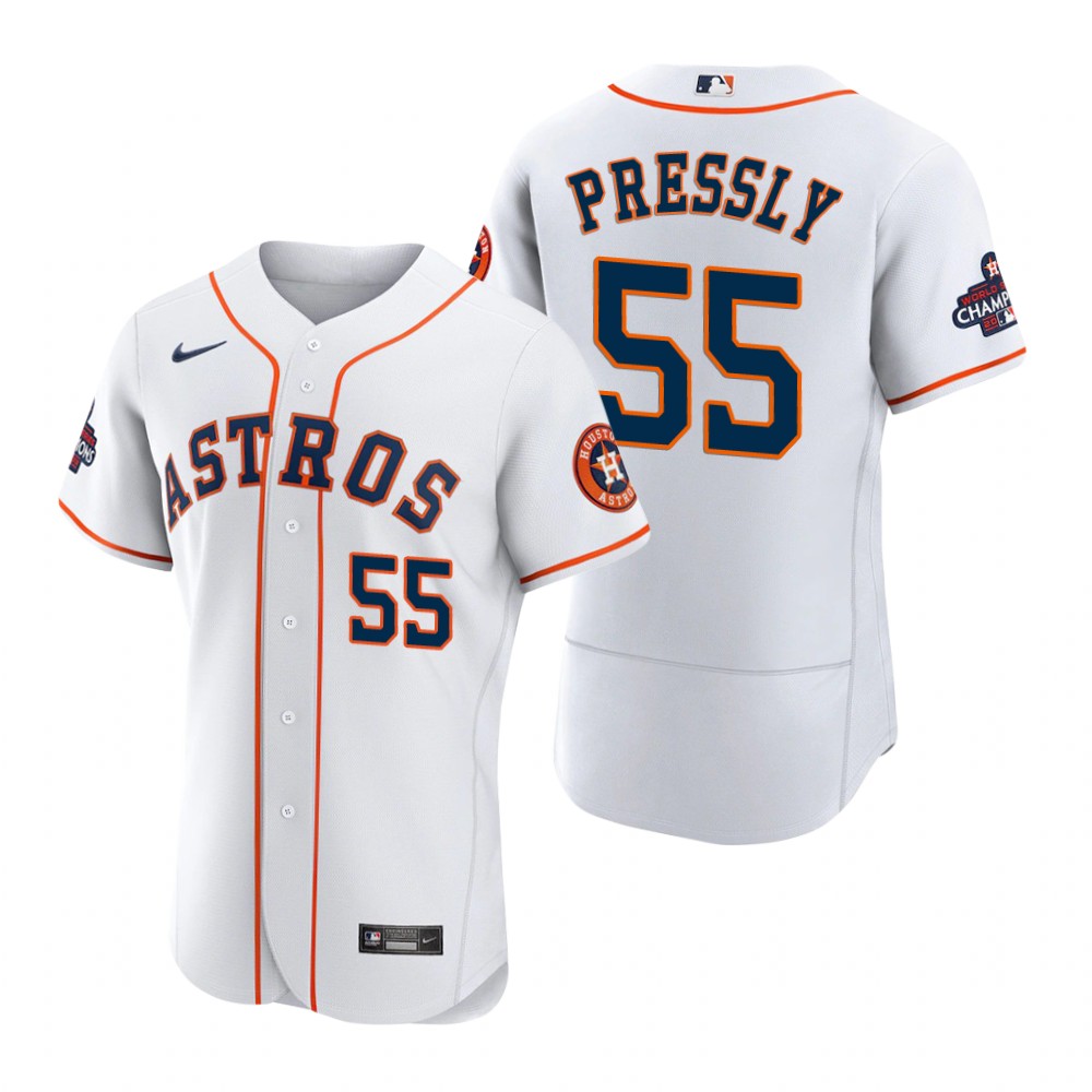 Houston Astros Ryan Pressly White 2022 World Series Champions Authentic Jersey