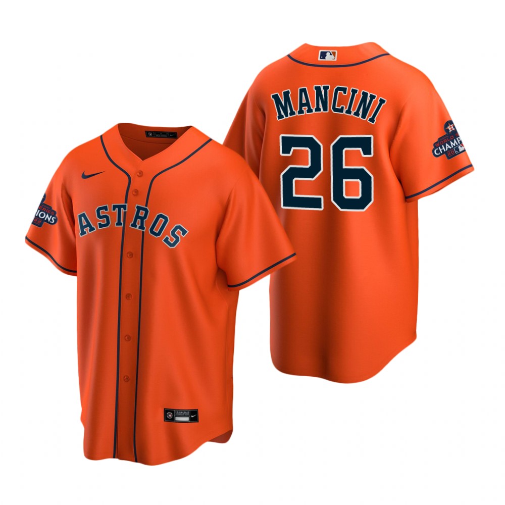 Men's Houston Astros Trey Mancini Orange 2022 World Series Champions Replica Jersey
