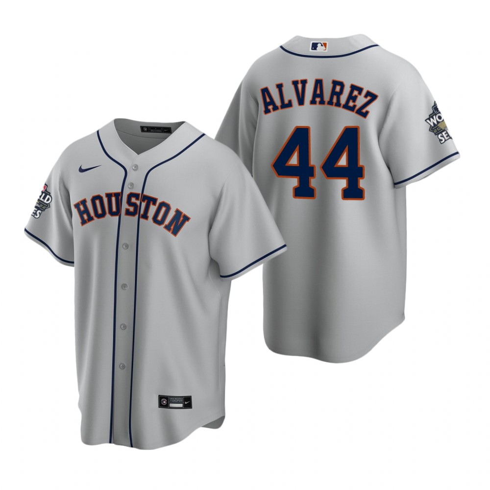 Men's Houston Astros Yordan Alvarez Gray 2022 World Series Replica Jersey Men's Houston Astros Yordan Alvarez Gray 2022 World Series Replica Jersey