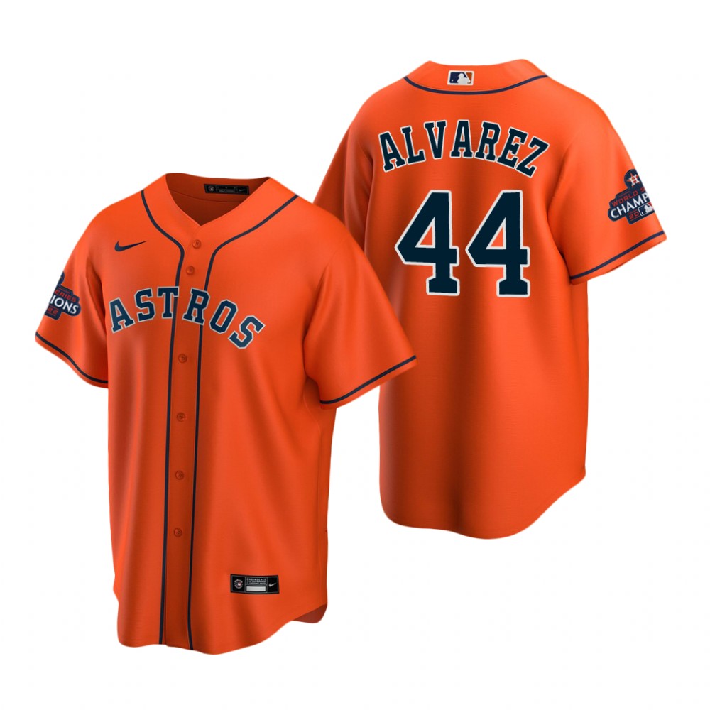 Men's Houston Astros Yordan Alvarez Orange 2022 World Series Champions Replica Jersey