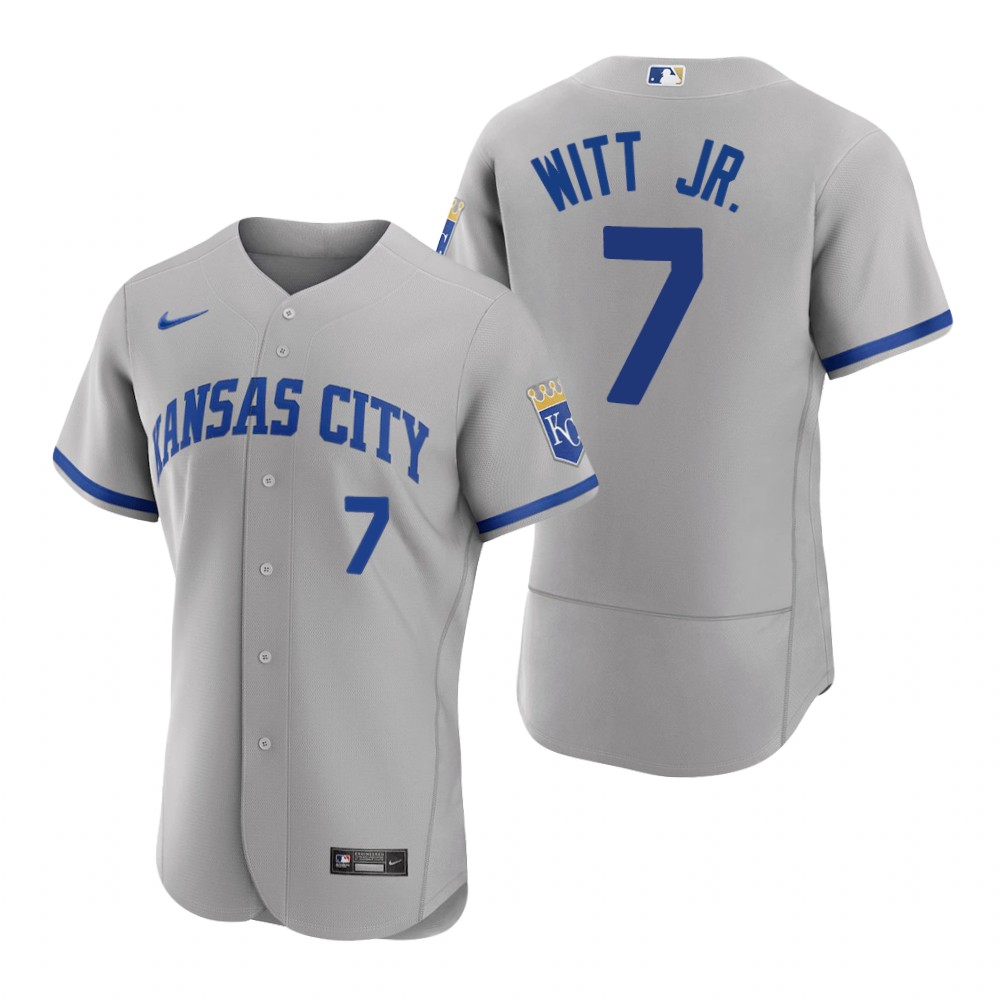 Men's Kansas City Royals Bobby Witt Jr. Gray 2022 Authentic Road Jersey