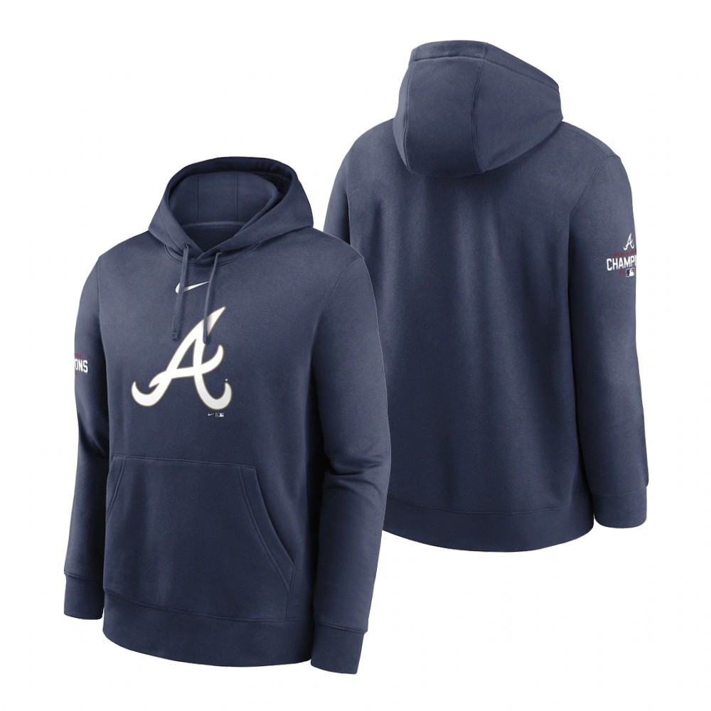 Atlanta Braves Navy 2022 Gold Program Pullover Logo Hoodie