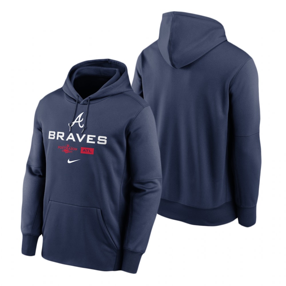Atlanta Braves Navy 2022 Postseason Dugout Hoodie Atlanta Braves Navy 2022 Postseason Dugout Hoodie