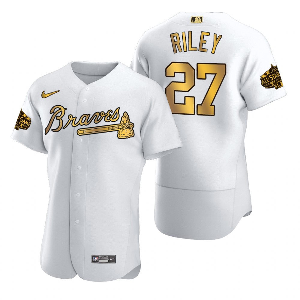 Austin Riley Atlanta Braves White Gold 2022 MLB All-Star Game Jersey Austin Riley Atlanta Braves White Gold 2022 MLB All-Star Game Jersey