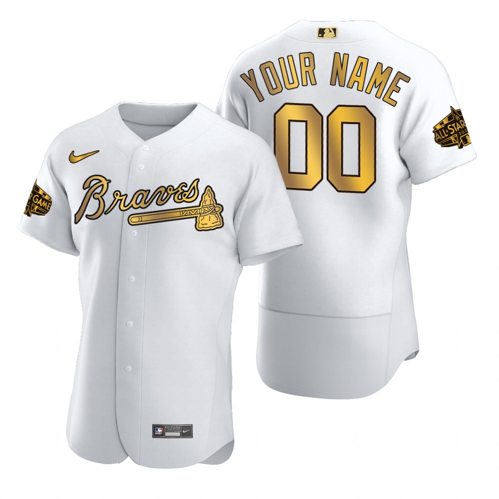 Atlanta Braves Custom White Gold 2022 MLB All-Star Game Jersey Atlanta Braves Custom White Gold 2022 MLB All-Star Game Jersey