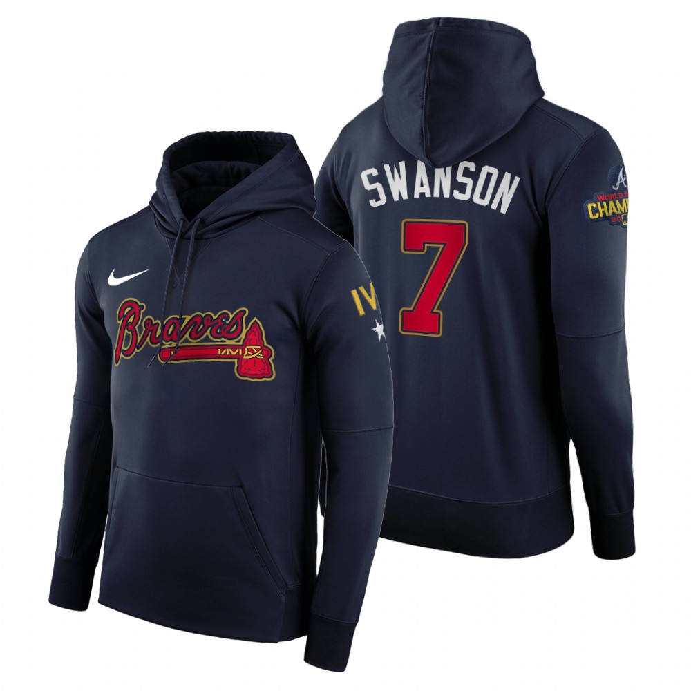 Atlanta Braves Dansby Swanson Navy 2022 Gold Program Hoodie