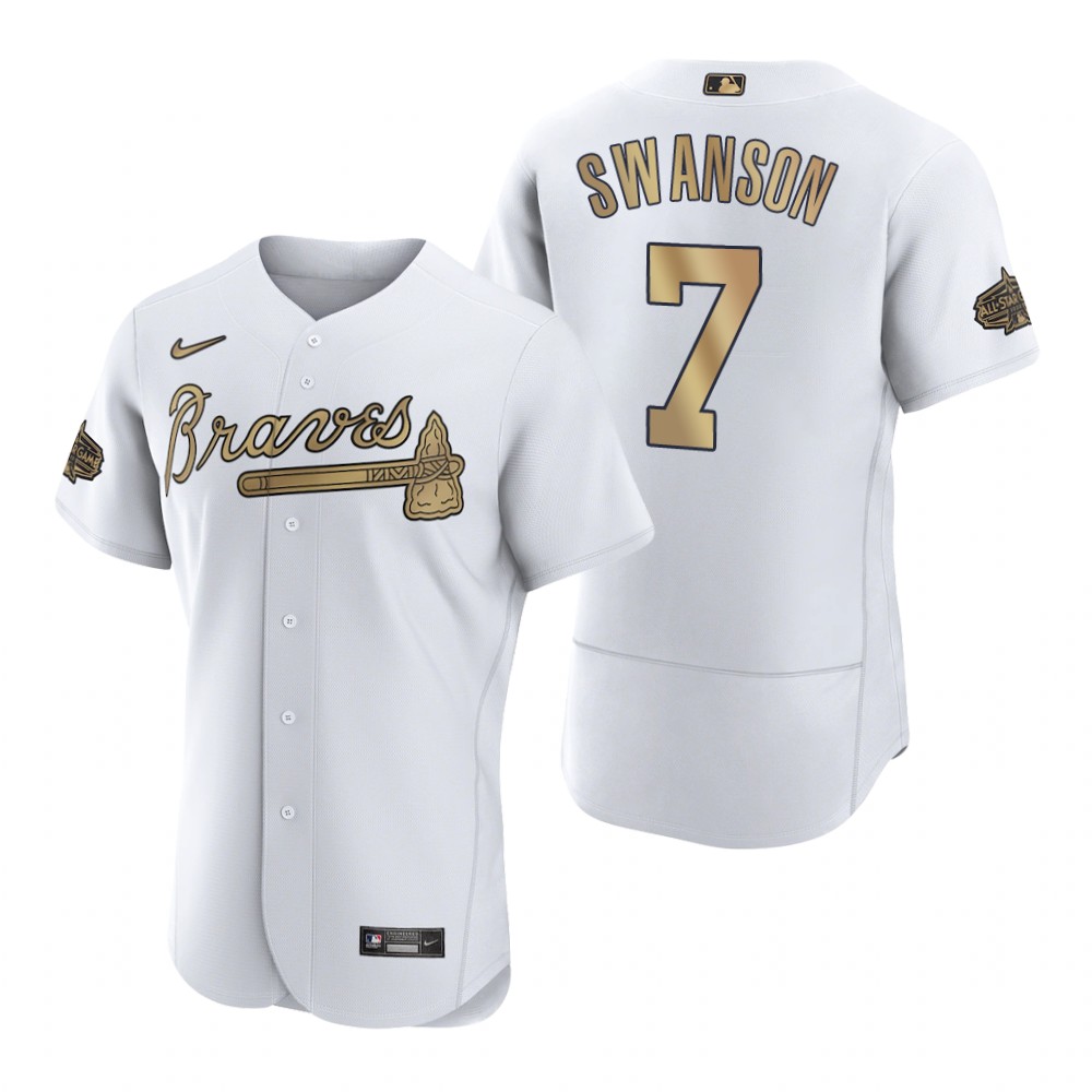 Men's Atlanta Braves Dansby Swanson White 2022 MLB All-Star Game Authentic Jersey
