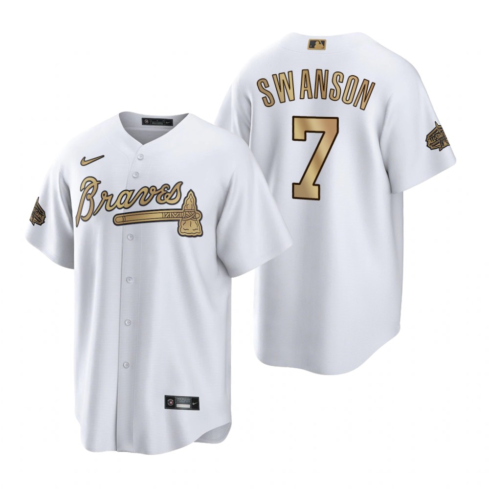 Atlanta Braves Dansby Swanson White 2022 MLB All-Star Game Replica Jersey