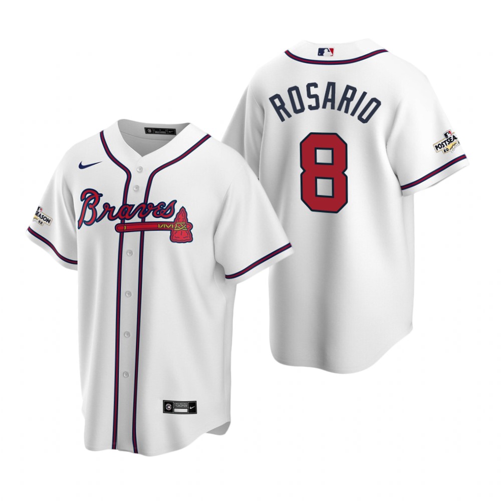 Eddie Rosario Atlanta Braves White 2022 Postseason Replica Jersey