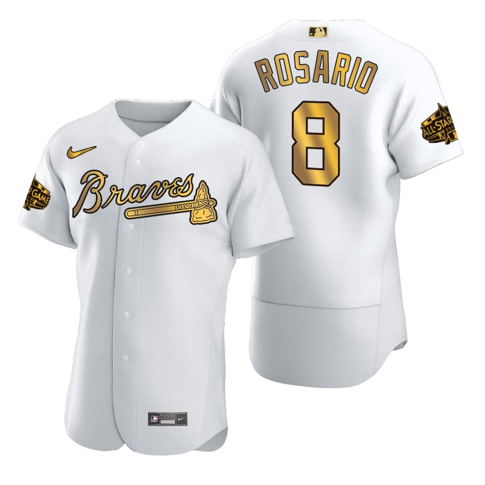 Eddie Rosario Atlanta Braves White Gold 2022 MLB All-Star Game Jersey Eddie Rosario Atlanta Braves White Gold 2022 MLB All-Star Game Jersey