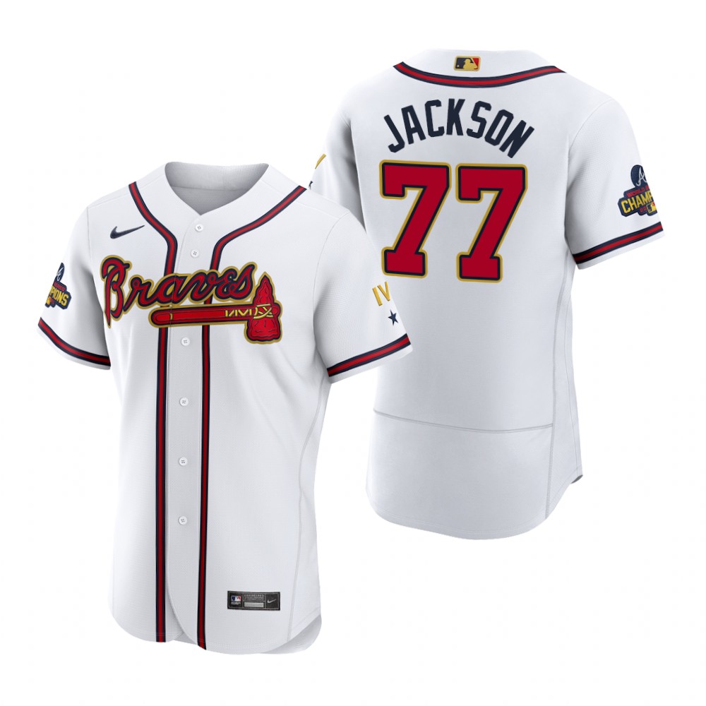 Atlanta Braves Luke Jackson White 2022 Gold Program Authentic Jersey Atlanta Braves Luke Jackson White 2022 Gold Program Authentic Jersey