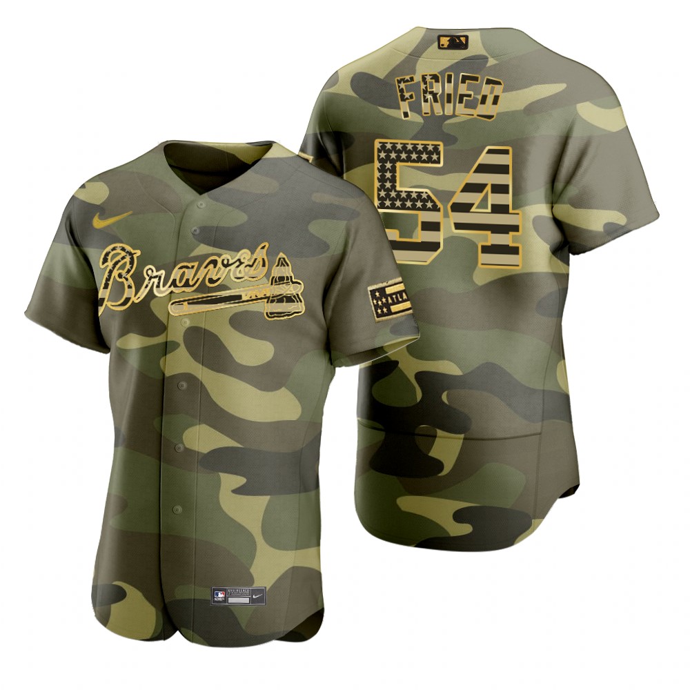 Atlanta Braves Max Fried Camo Authentic 2022 Armed Forces Day Jersey