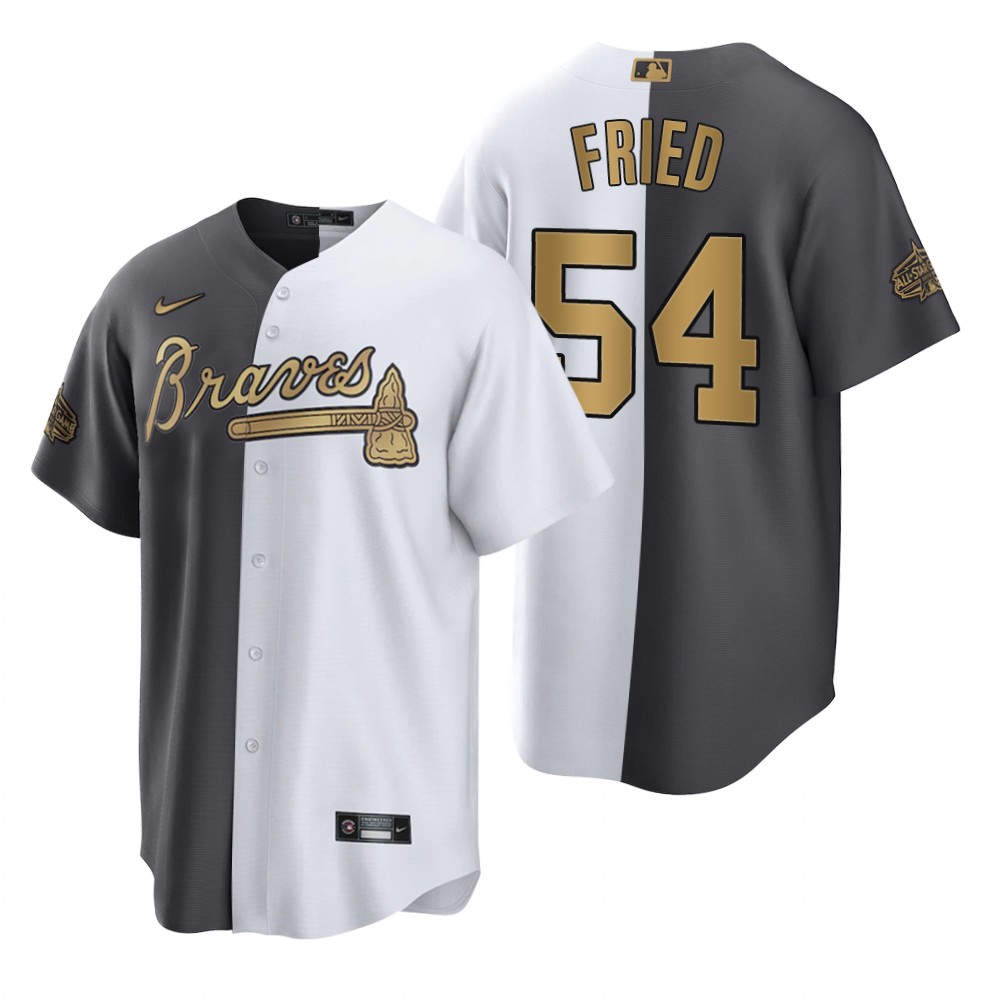 Atlanta Braves Max Fried Split White Charcoal 2022 MLB All-Star Game Jersey