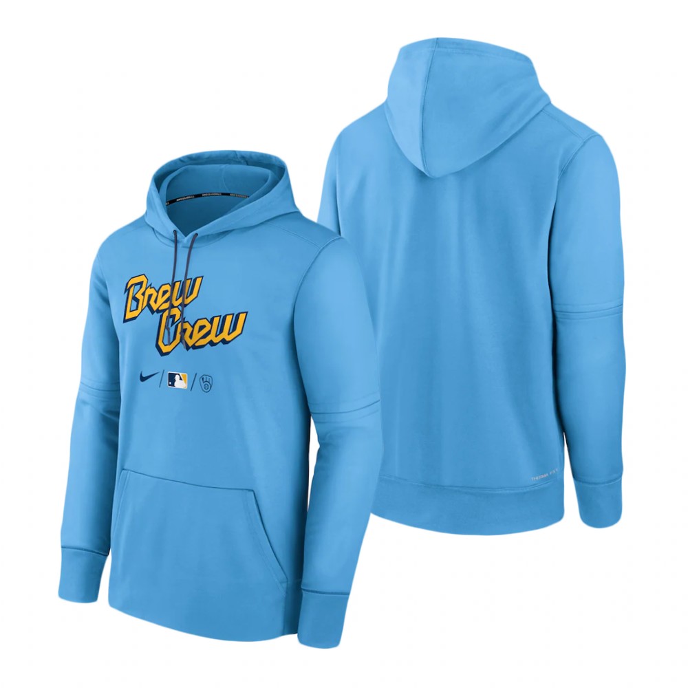 Milwaukee Brewers Powder Blue 2022 City Connect Therma Hoodie