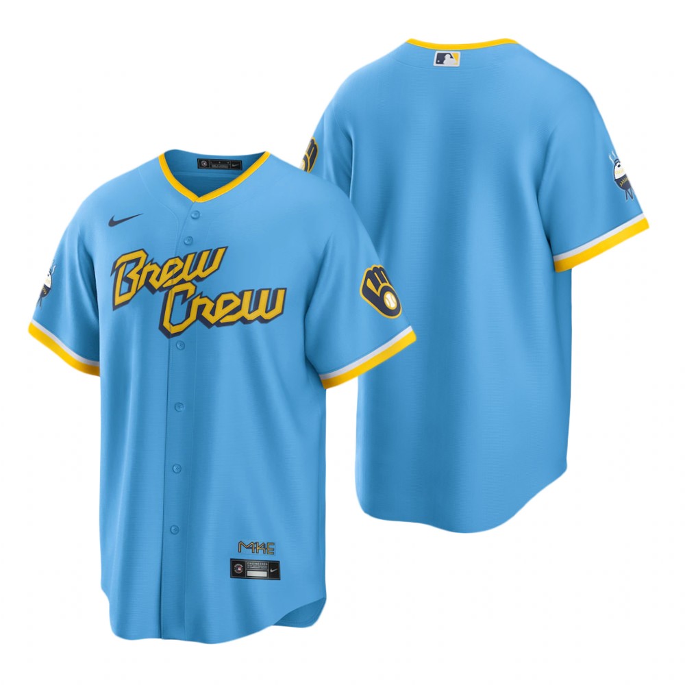 Milwaukee Brewers Powder Blue 2022 City Connect Replica Team Jersey