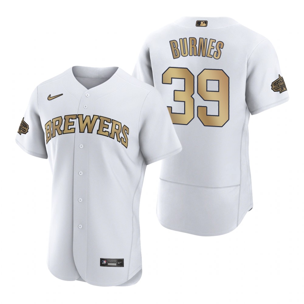 Men's Milwaukee Brewers Corbin Burnes White 2022 MLB All-Star Game Authentic Jersey Men's Milwaukee Brewers Corbin Burnes White 2022 MLB All-Star Game Authentic Jersey