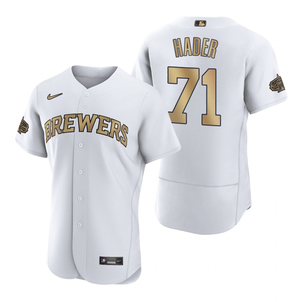Men's Milwaukee Brewers Josh Hader White 2022 MLB All-Star Game Authentic Jersey Men's Milwaukee Brewers Josh Hader White 2022 MLB All-Star Game Authentic Jersey