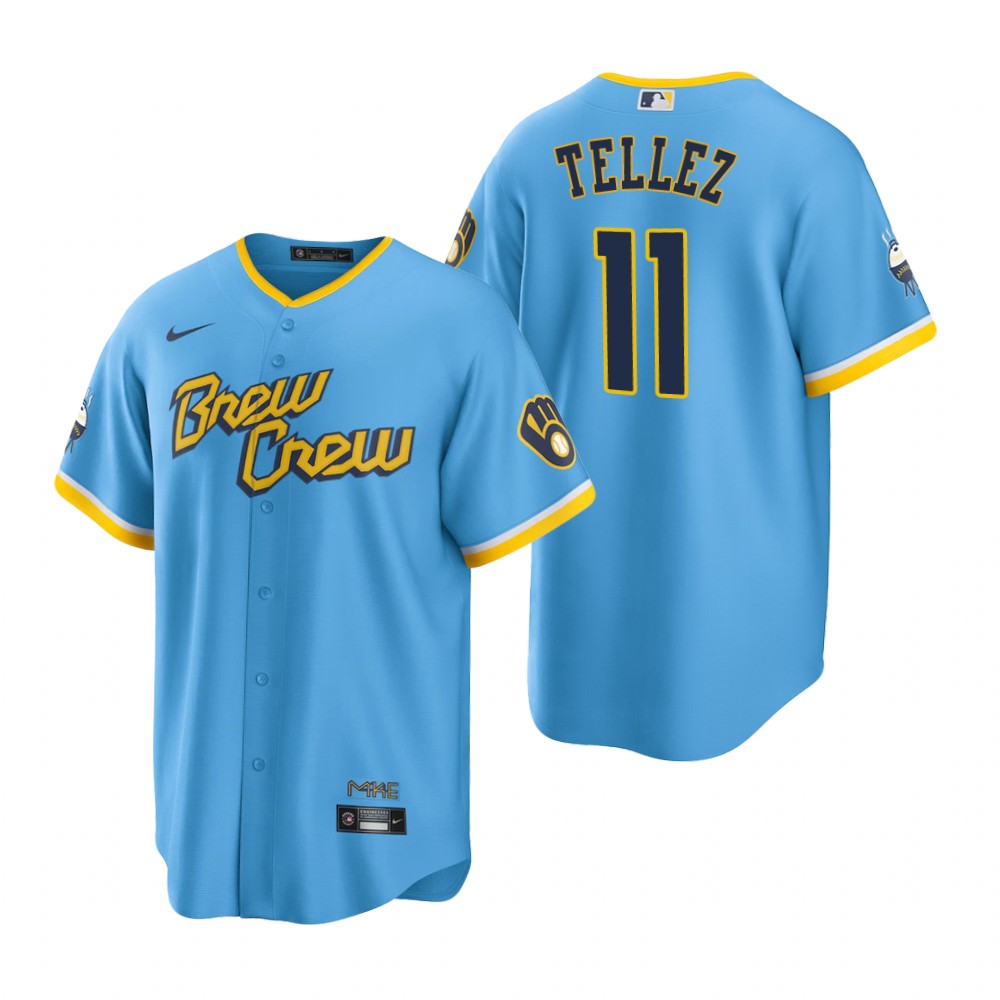 Milwaukee Brewers Rowdy Tellez Powder Blue 2022 City Connect Replica Jersey Milwaukee Brewers Rowdy Tellez Powder Blue 2022 City Connect Replica Jersey