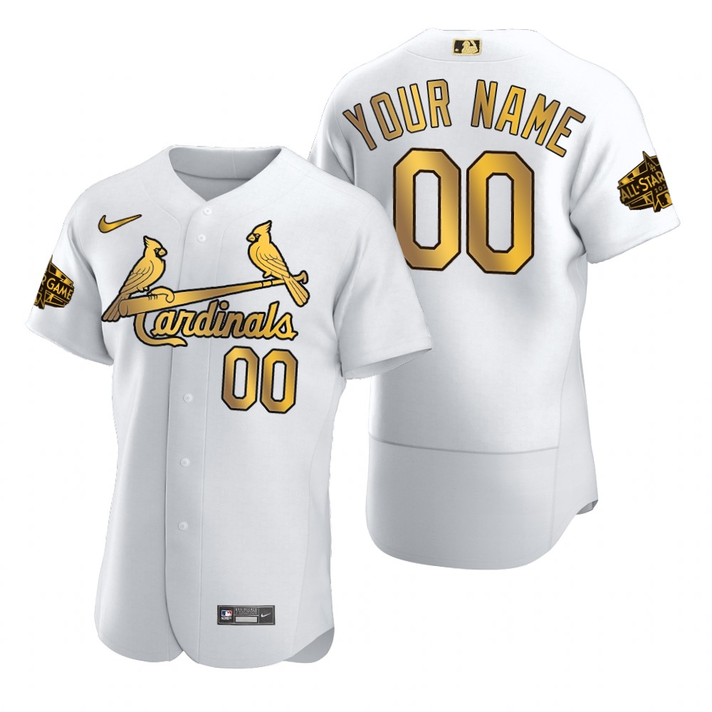 St. Louis Cardinals Custom White Gold 2022 MLB All-Star Game Jersey