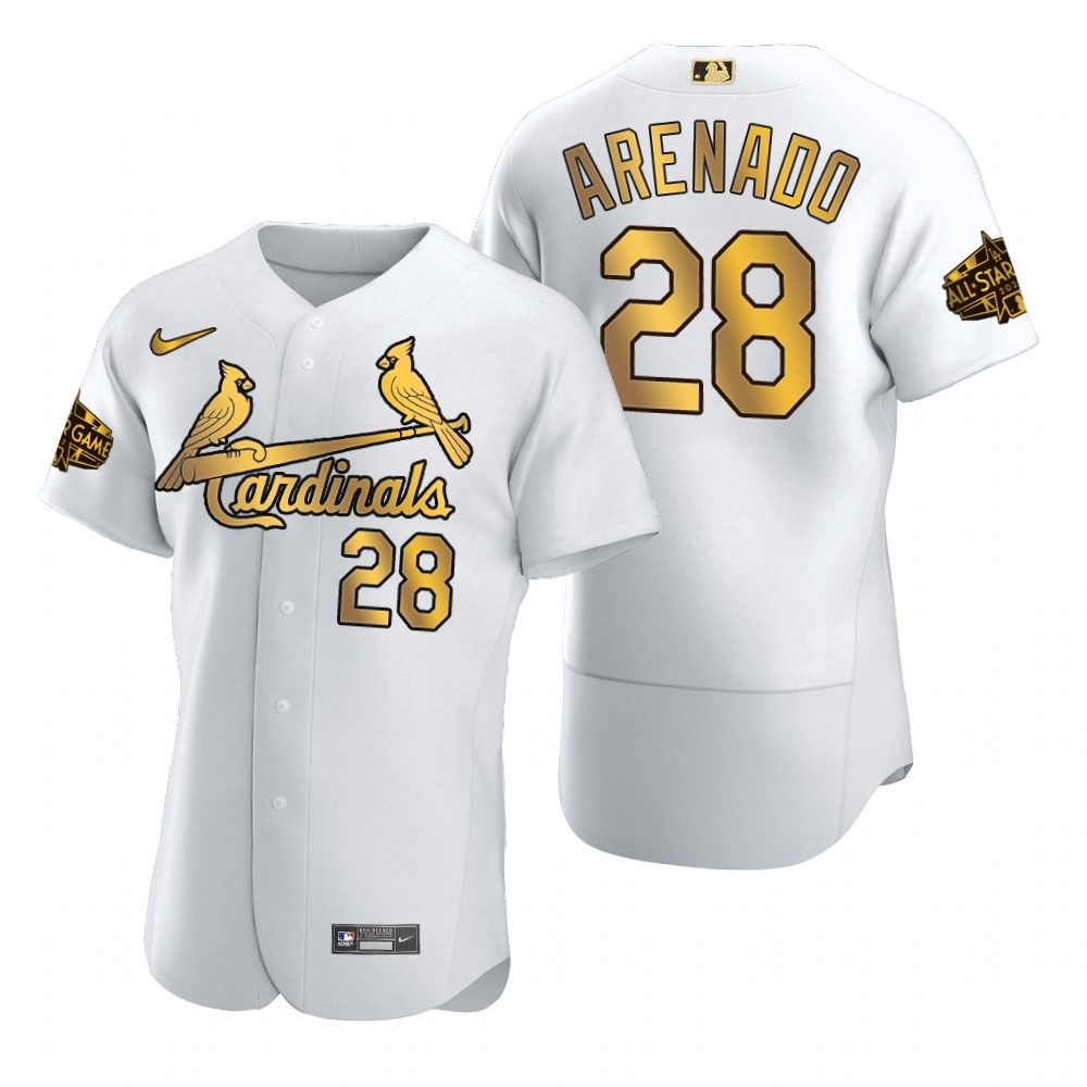 St. Louis Cardinals Nolan Arenado White Gold 2022 MLB All-Star Game Jersey