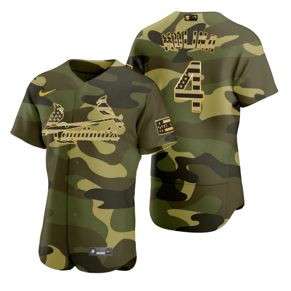 St. Louis Cardinals Yadier Molina Camo 2022 Armed Forces Day Jersey St. Louis Cardinals Yadier Molina Camo 2022 Armed Forces Day Jersey