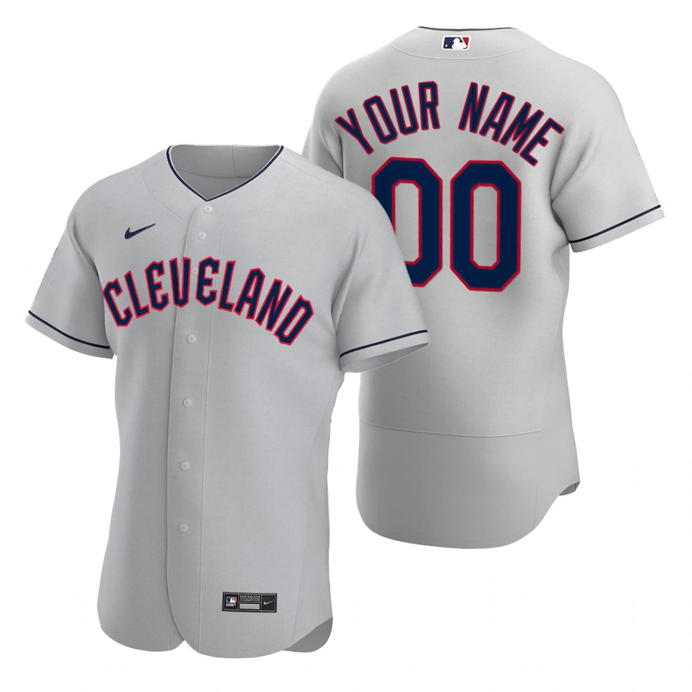 Men's Cleveland Guardians Custom Gray 2022 Authentic Road Jersey Men's Cleveland Guardians Custom Gray 2022 Authentic Road Jersey
