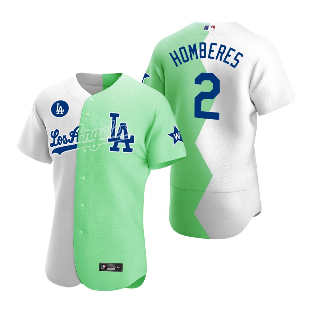 Los Angeles Dodgers Bryan Cranston Authentic White Green 2022 Celebrity Softball Game Jersey Los Angeles Dodgers Bryan Cranston Authentic White Green 2022 Celebrity Softball Game Jersey