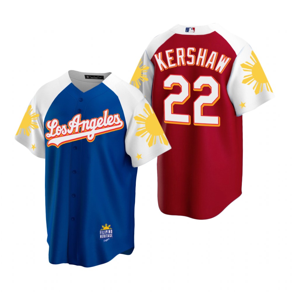 Los Angeles Dodgers Clayton Kershaw Royal Red 2022 Filipino Heritage Night Jersey